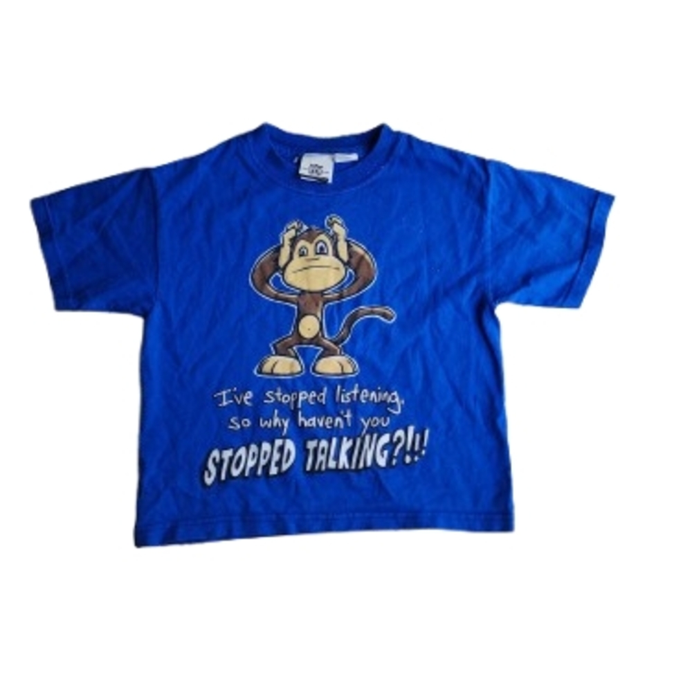 Route 66 Blue Short Sleeve Tee with Monkey Graphic Y2K Era Boys Size 4-5